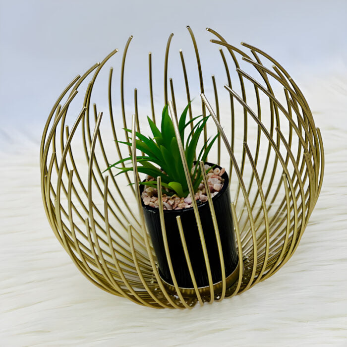 Artisan Crafted High-Quality Metal Alloy Sphere Planter