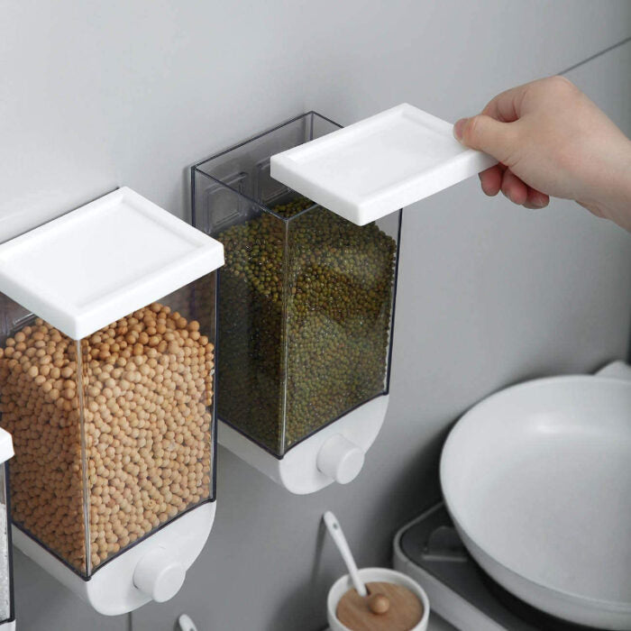 1500ml Transparent Body Wall Mounted Grain Storage Box