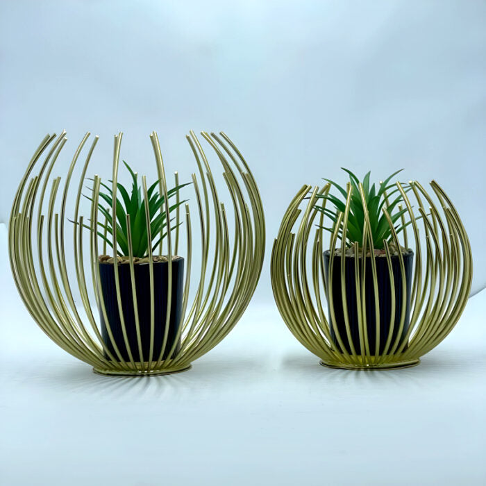 Artisan Crafted High-Quality Metal Alloy Sphere Planter