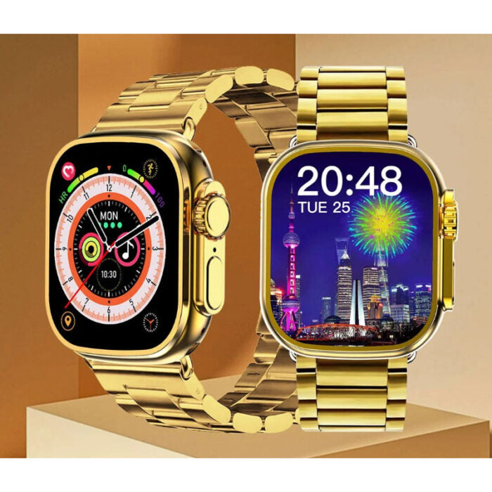 M9 Ultra Max Gold Edition Luxury Stainless Steel  Smart Watch