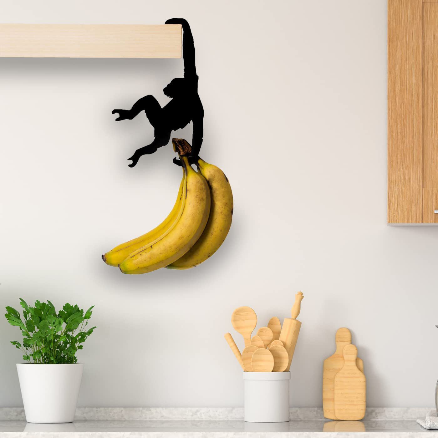 Wooden Monkey Hook Chimp Wall Decoration