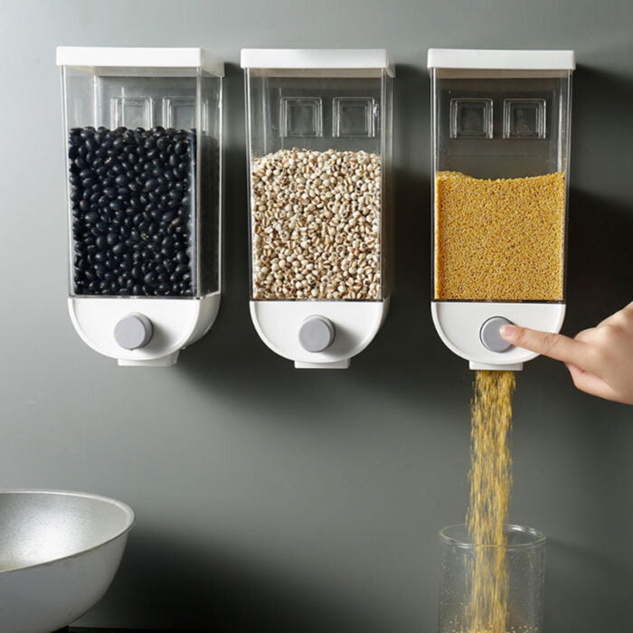 1500ml Transparent Body Wall Mounted Grain Storage Box